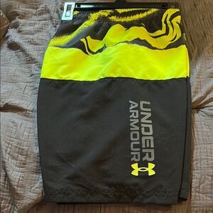 Under Armour Black and Yellow Shorts